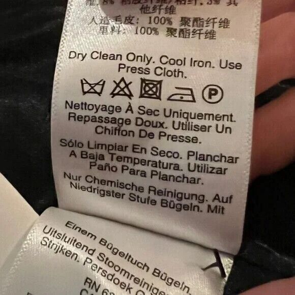 DKNY Women's Faux-Fur-Pocket Walker Coat Black Wool Blend Plus Size 3X NWT - Picture 9 of 10